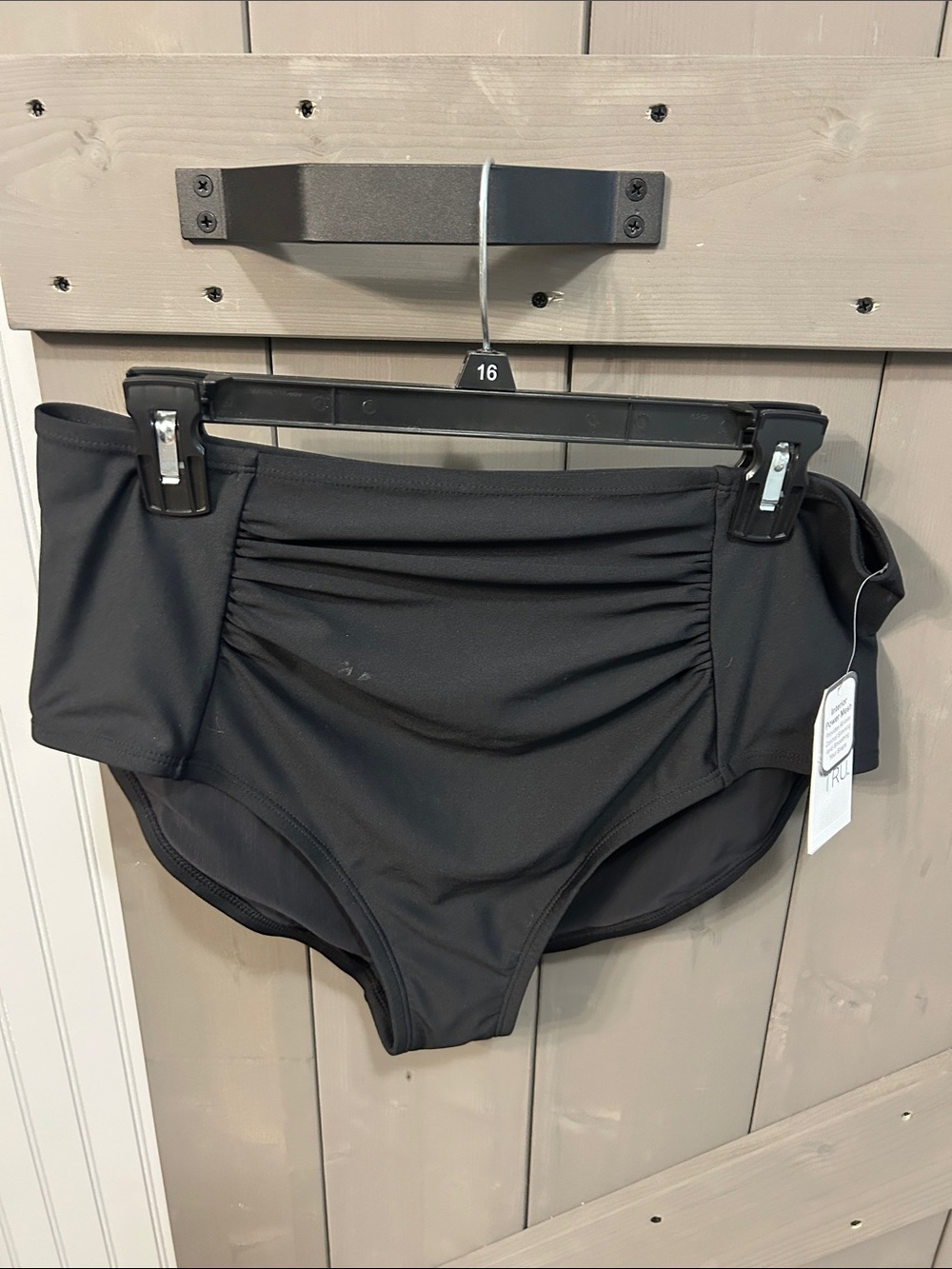 Time and Tru Black High-Waist Swim Briefs